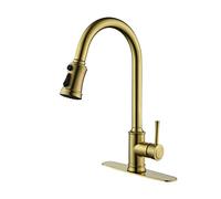 ZR98US Touch Kitchen Faucet with Pull-out Spray Nozzle Stainless Steel Kitchen Taps Single Lever Single Lever Kitchen Tap Kitchen Tap Bar (Gold with Sensor) (Gold Without Sensor)