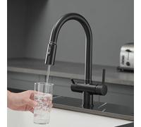ZR98US Tri-Flow Kitchen Faucet - 3 Way Rotatable Chrome Sink Mixer Tap with 3 Spray Modes for Versatile Water Control and Efficient Kitchen Use