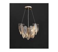 ZR98US V-intage Swan Stainless Steel Glass Tone Hanging Fixtures Restaurant Pendant Chandelier