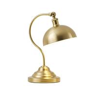 ZR98US Vintage Cordless LED Table Lamp, 180° Swing Arm, White Lampshade, Dimmable, Rechargeable, Bedroom, Bedside Suitable for Living Room, Dormitory, Office,(Brass)