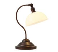 ZR98US Vintage Cordless LED Table Lamp, 180° Swing Arm, White Lampshade, Dimmable, Rechargeable, Bedroom, Bedside Suitable for Living Room, Dormitory, Office,(Oil Rubbed Bronze-White)