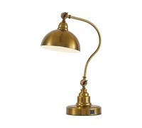 ZR98US Vintage Industrial Style Table Lamp with E26 LED Adjustable Gooseneck Home Office, and Bedroom Suitable for Living Room, Dormitory, Office,(Antique Gold Color)