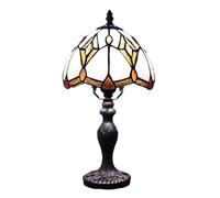 ZR98US Vintage Stained Glass Table Lamp, Perfect for Nightstands, Bedrooms, Living Rooms and More - Three-Way Dimmable