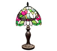 ZR98US Vintage Stained Glass Table Lamp, Perfect for Nightstands, Bedrooms, Living Rooms and More - Three-Way Dimmable