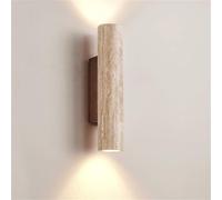 ZR98US Vintage Stone Lamp, Minimalist Cylinder Light Up Down Wall for Hallway Living Room Bedroom House Bedside