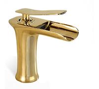 ZR98US Waterfall Taps for Bathroom Sink, Single Handle Basin Tap with Waterfall Spout, Antique Tall