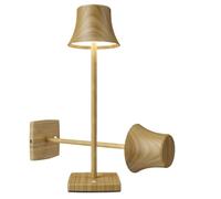 ZR98US Wireless Portable LED Table Lamp 2-Pack, Rechargeable, 3-Level Dimmable, Outdoor, Dining, Bedroom and Study Suitable for Living Room, Dormitory, Office,(2Pack Wood)