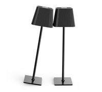 ZR98US Wireless Portable LED Table Lamp, Rechargeable Battery Powered, Dimmable, Bedside Dining Patio Camping, Black 2-Pack Suitable for Living Room, Dormitory, Office,