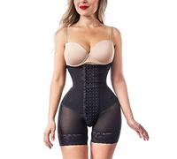 ZR98US Woman Bust Tummy Control Shapewear Postpartum Body Shaper Post Liposuction Bodysuit Hook Eye High Waist