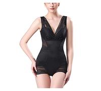 ZR98US Women Full Body Shaper with Volcanic Rock Backless Bodysuit Open Bust Shapewear Seamless Firm Tummy Control