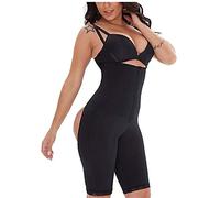 ZR98US Women's Full Body Shaper Seamless Firm Tummy Control Stretch Shapewear Slimmer Open Bust Bodysuit with Zipper & Hooks