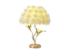 ZR98US Yellow Fabric Rose Table Lamp with Gold Metal Base, Decorating Bedroom Bedside Home Hotel Suitable for Living Room, Dormitory, Office,