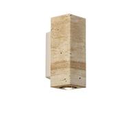 ZR98US Yellow Travertine, Geometric Mounted Lamp Warm Spotlight Wall Light for House Garage Entryway Yard(Cylinder,Height 23cm)