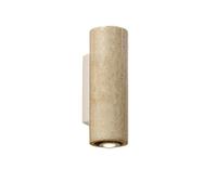 ZR98US Yellow Travertine, Geometric Mounted Lamp Warm Spotlight Wall Light for House Garage Entryway Yard(Cylinder,Height 23cm)