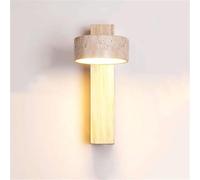 ZR98US Yellow Travertine Light, Japanese Style 3-Color Dimmable Wall Lamp for Bedroom Living Room Hallway