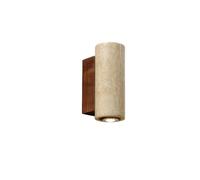 ZR98US Yellow Travertine, Marble Geometric Lamp Indoor Warm Wall Mount Light for Bedroom Bedside Entryway Porch(Cylinder,6.29in)