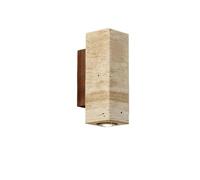 ZR98US Yellow Travertine, Marble Geometric Lamp Indoor Warm Wall Mount Light for Bedroom Bedside Entryway Porch(Cylinder,6.29in)