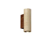 ZR98US Yellow Travertine, Marble Geometric Lamp Indoor Warm Wall Mount Light for Bedroom Bedside Entryway Porch(Cylinder,6.29in)