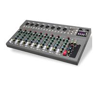 ZRAMO Mezclador de audio profesional F10 para teclado, guitarra, micrófonos con Bluetooth, consola de mezcla de 7 canales con interfaz de audio limpia USB, ecualizador estéreo, ideal para ensayos,