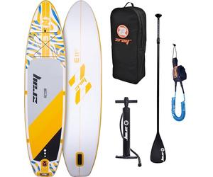 ZRAY E11 Stand Up Paddle Board Hinchable 335x81x13 cm hasta 122 kg, Tabla iSUP Drop-Stitch Set Completo Pala 3 Piezas Bomba Alta Presión Mochila Leash Quilla Slide-In, Amarillo