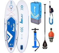 ZRAY X1 Stand Up Paddle Board Hinchable 310x81x15 cm hasta 140 kg, Tabla iSUP Drop-Stitch Set Completo con Pala 3 Piezas Bomba Doble Acción Mochila Leash Quilla Slide-In, Azul