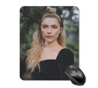 ZRCLXLVU Florence Pugh - Alfombrilla de mouse para consola de ratón, antideslizante, ligera, con revestimiento escolar, diseño práctico