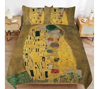 ZRCLXLVU Gustav klimts the kiss - Juego de funda de edredón de textura suave y lavable a máquina para el hogar