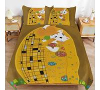 ZRCLXLVU Gustav Klimts the Kiss - Juego de funda de edredón para el hogar con textura de tejido duradero, estructura ligera, fácil ajuste, para dormir