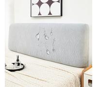 ZRCYXDW Elasticas Funda Cabecero Cama, Impermeable Cubierta De Cabecera Suave Todo Incluido Funda para Cabecero De Cama Extraíble Lavable Cubierta para Cabecero De Cama-Gris claro-190-210cm