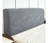 ZRCYXDW Funda para Cabecero, Elástica Funda Protectora para Cabecero De Cama Todo Incluido Dormitorio Cubierta de Cabecera Lavable A Máquina-Gris Oscuro-150cm(59.1in)
