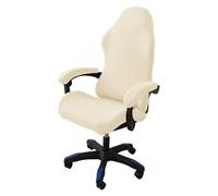 ZRCYXDW Funda para Silla De Videojuegos Elasticas, Ergonómicas Funda para Silla De Oficina con Fundas De Reposabrazos Extraíble Fundas para Sillas De Juego para Sillas De Escritorio-Beige-Large