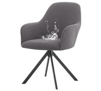 ZRCYXDW Impermeable Comedor Sillas Cubiertas con Brazos Respaldo, Elasticas Fundas para Sillas De Comedor Respaldo Extraíble Brazos Respaldo Cubiertas Sillas Lavable-Gris Oscuro-1 Pieza