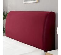 ZRCYXDW Spandex Funda Cabecero Cama, Elasticas Funda para Cabecero De Cama Suave Todo Incluido Cubierta para Cabecero De Cama Lavable para Dormitorio Hotel-Vino rojo-110-130cm