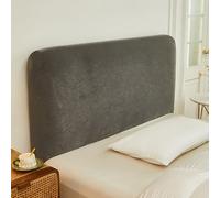 ZRCYXDW Terciopelo Funda para Cabecero, Suave Funda Protectora para Cabecero De Cama Elástica Dormitorio Cubierta de Cabecera Universal Lavable-Gris Oscuro-150cm(59.1in)