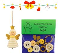 ZrdlqlLcjxy Button Christmas Ornament Kits, DIY Button Snowman Ornament Kit, Fun Christmas Buttons Crafts Making Set with Snowman/Santa/Angel (C)