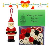 ZrdlqlLcjxy Button Christmas Ornament Kits, DIY Button Snowman Ornament Kit, Fun Christmas Buttons Crafts Making Set with Snowman/Santa/Angel (A1)
