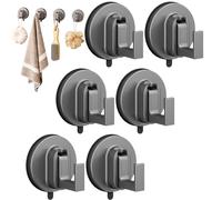 ZrdlqlLcjxy Suction Cup Hooks for Shower, Ffunhoo Heavy Suction Cups Without Bore, No Drill Wall Hanger, Drill-Free Towel Holder & Decorative Door Hanger (Black6pcs)