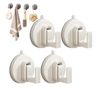 ZrdlqlLcjxy Suction Cup Hooks for Shower, Ffunhoo Heavy Suction Cups Without Bore, No Drill Wall Hanger, Drill-Free Towel Holder & Decorative Door Hanger (White4pcs)