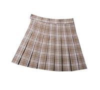 ZRDSZWZ Mini falda a cuadros de mujer confiable falda plisada de cintura alta casual para mujeres y niñas falda corta (color: gris, tamaño: S)