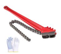 ZrgGea Llave de tubo de cadena de 18 pulgadas para tubos de 2 a 5 pulgadas de diámetro, longitud de la cadena de 19.8 pulgadas. Herramienta de tubería de cadena resistente para instalación de tuberías