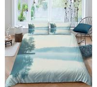 ZRHSADO Calm Nature Funda de Edredón Microfibra Juego de 3 Piezas Impresión 3D Cierre de Calm Naturaleza Funda Edredon Funda de Almohada a Juego Antialérgica Lavables for jóvenes Single（140x200cm）