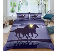 ZRHSADO Silhouette Wildlife Funda Edredon Microfibra Suave 3 Piezas Estampado 3D Silhouette Wildlife Funda de Edredón con Funda de Almohada Lavables Transpirable for niña Super King（260x220cm）