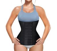 ZRHWSPD Fajas Reductoras Mujer Faja Moldeadora de Cintura clásica, Transpirable, con Control de Abdomen, cinturón Adelgazante, corsé Moldeador de Cuerpo Tipo Reloj de Arena.(6 Hooks Black,L)