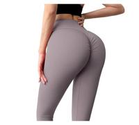 ZRHWSPD Leggins Mujer Push Up Pantalones de Yoga Alta Elasticidad, Mallas Deportivas Push up, Leggings Fruncidos for Mujer(Purple1,S)