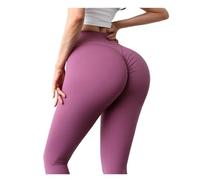 ZRHWSPD Leggins Mujer Push Up Pantalones de Yoga Alta Elasticidad, Mallas Deportivas Push up, Leggings Fruncidos for Mujer(Purple,M)