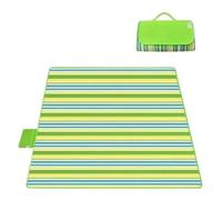 ZRHWSPD Manta Picnic Esterilla de Picnic Plegable e Impermeable for Exteriores, tapete de pastizales, tapete Ancho for Turismo, Almohadilla Impermeable(600D Green Stripes,150 * 80)