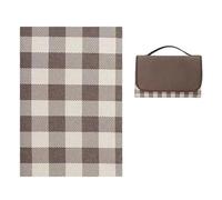 ZRHWSPD Manta Picnic Esterilla de Picnic Plegable e Impermeable for Exteriores, tapete de pastizales, tapete Ancho for Turismo, Almohadilla Impermeable(600D Khaki Grid,150 * 200)