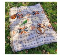 ZRHWSPD Manta Picnic Esterilla de Picnic portátil for Acampar y Hacer Senderismo, de otoño, a Prueba de Polvo, for sofá o al Aire Libre(Orange Blanket,180x180cm)