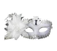 ZRHWSPD MáScara De Fiesta De Baile Máscara de baile de máscaras, máscara de encaje hueca, máscara de media cara, elegante for baile de máscaras, baile de graduación, Mardi Gras(E-White)