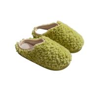 ZRHWSPD Pantuflas De Felpa Para Mujer Pantuflas de piel sintética for mujer, pantuflas de invierno cortas de felpa, planas, cómodas, suaves y peludas, de algodón esponjoso.(Green,38-39)